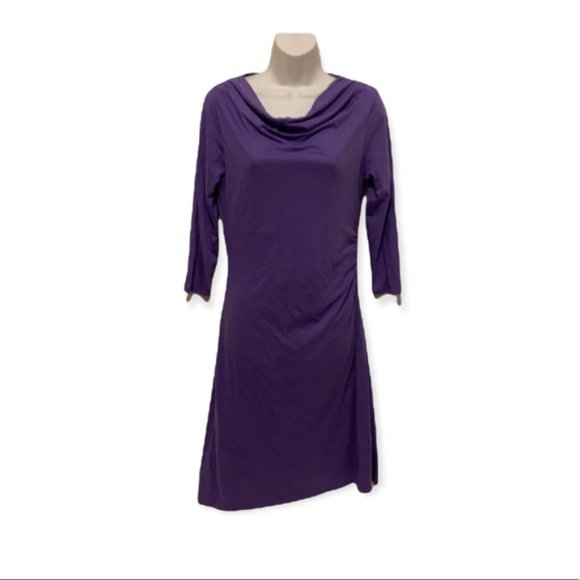 Patagonia Seabreaks Cowl Neck Asymmetrical A Line Purple Dress Size Medium - Picture 2 of 8